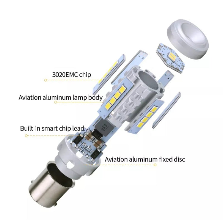 2pcs 7440 IC12-28V / 16.68W / 1.39A Car 3020EMC-26 Constant Current Wide Voltage Turn Signal Light (White Light) - Arrow Turn Lights by PMC Jewellery | Online Shopping South Africa | PMC Jewellery | Buy Now Pay Later Mobicred