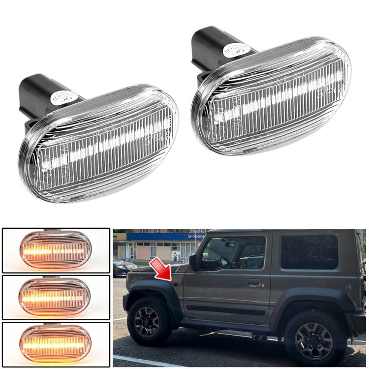 2pcs For Suzuki Jimny JB64W 2018/07- Car Dynamic LED Fender Side Light (Transparent) - Arrow Turn Lights by PMC Jewellery | Online Shopping South Africa | PMC Jewellery | Buy Now Pay Later Mobicred