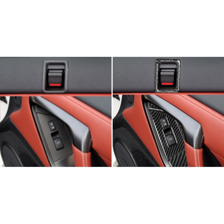 6 PCS Car Carbon Fiber Window Lift Button Door Lock Decorative Sticker for Nissan GTR R35 2008-2016, Left Drive - Car Interior Mouldings by PMC Jewellery | Online Shopping South Africa | PMC Jewellery | Buy Now Pay Later Mobicred