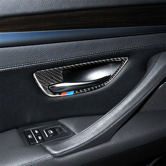 4 PCS Three Color Carbon Fiber Car Door Handle Frame Decorative Sticker for BMW 5 Series F10 2011-2017 - Car Interior Mouldings by PMC Jewellery | Online Shopping South Africa | PMC Jewellery | Buy Now Pay Later Mobicred