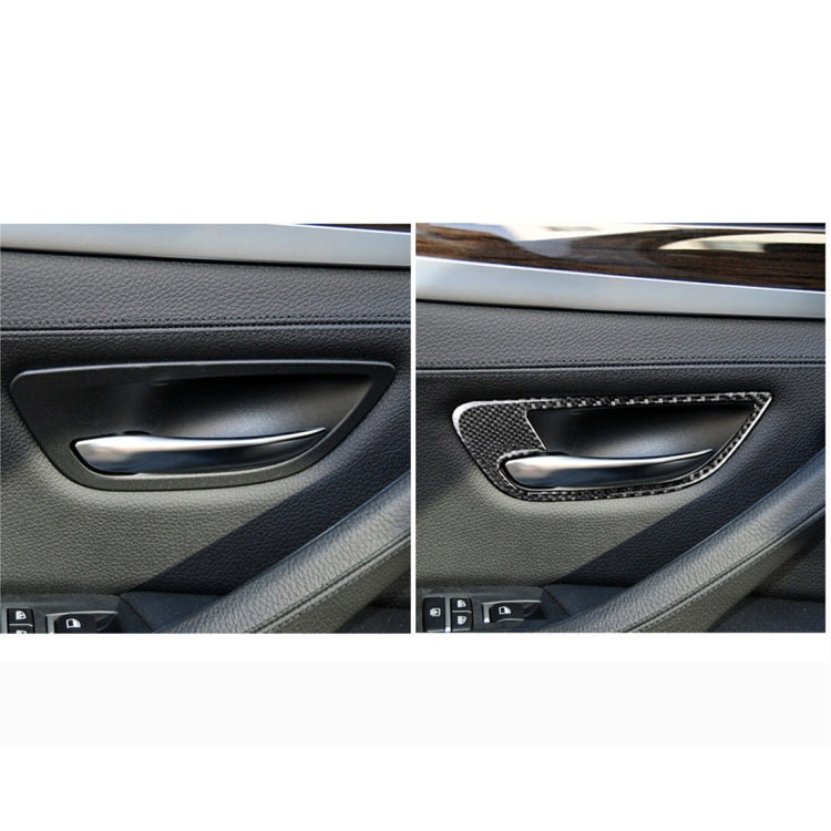 4 PCS Carbon Fiber Car Door Handle Frame Decorative Sticker for BMW 5 Series F10 2011-2017 - Car Interior Mouldings by PMC Jewellery | Online Shopping South Africa | PMC Jewellery | Buy Now Pay Later Mobicred