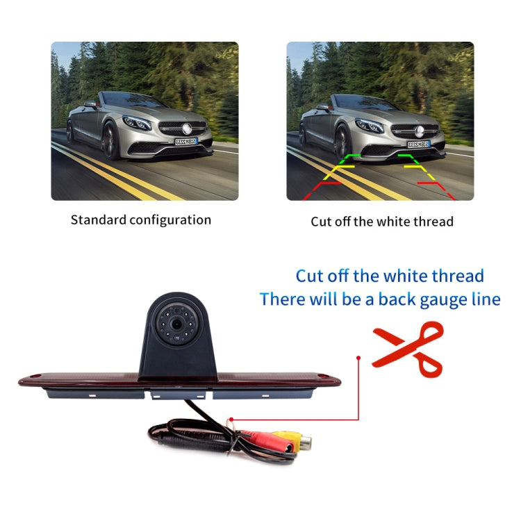 PZ461 Car Waterproof High Position Tail Light Brake Light View Camera + 7 inch Rearview Monitor for Mercedes Benz / Volkswagen - Rear View Cameras by PMC Jewellery | Online Shopping South Africa | PMC Jewellery | Buy Now Pay Later Mobicred