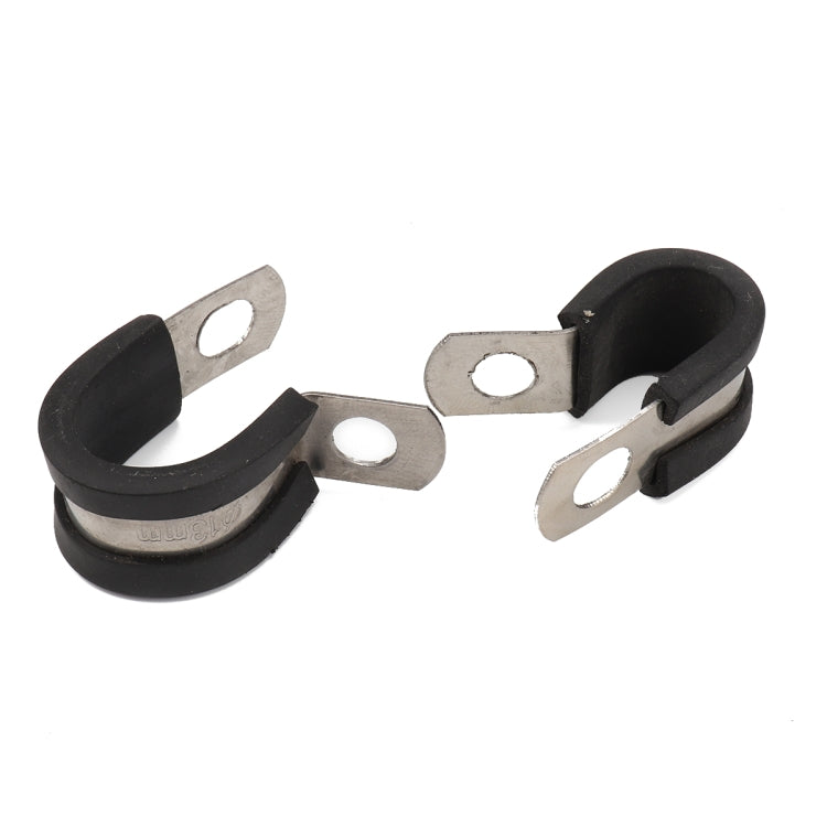 10 PCS Car Rubber Cushion Pipe Clamps Stainless Steel Clamps, Size: 3/8 inch (10mm) - Booster Cable & Clip by PMC Jewellery | Online Shopping South Africa | PMC Jewellery | Buy Now Pay Later Mobicred