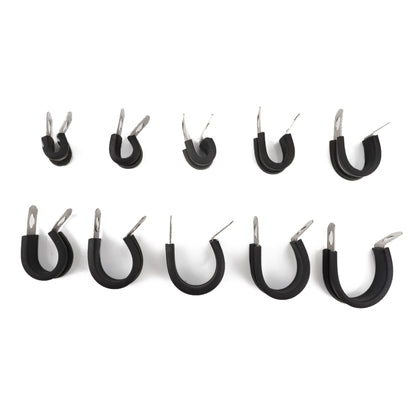 10 PCS Car Rubber Cushion Pipe Clamps Stainless Steel Clamps, Size: 3/16 inch (5mm) - Booster Cable & Clip by PMC Jewellery | Online Shopping South Africa | PMC Jewellery | Buy Now Pay Later Mobicred