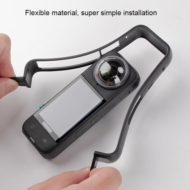 For Insta360 X4  PC Plastic Protective Frame with Adapter Mount & Screw (Black) - Mount & Holder by PMC TechLife | Online Shopping South Africa | PMC TechLife | Buy Now Pay Later Mobicred