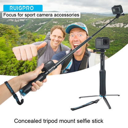 Portable Foldable Tripod Holder Selfie Monopod Stick for GoPro Hero12 Black / Hero11 /10 /9 /8 /7 /6 /5, Insta360 Ace / Ace Pro, DJI Osmo Action 4 and Other Action Cameras, Length: 23.5-81cm - Extendable Pole by PMC Jewellery | Online Shopping South Africa | PMC Jewellery | Buy Now Pay Later Mobicred