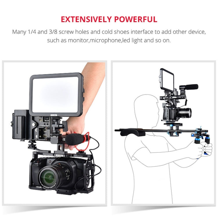 YELANGU C9 YLG0911A-A Video Camera Cage Stabilizer for DJI BMPCC 4K (Black) - Camera Cage by YELANGU | Online Shopping South Africa | PMC TechLife | Buy Now Pay Later Mobicred