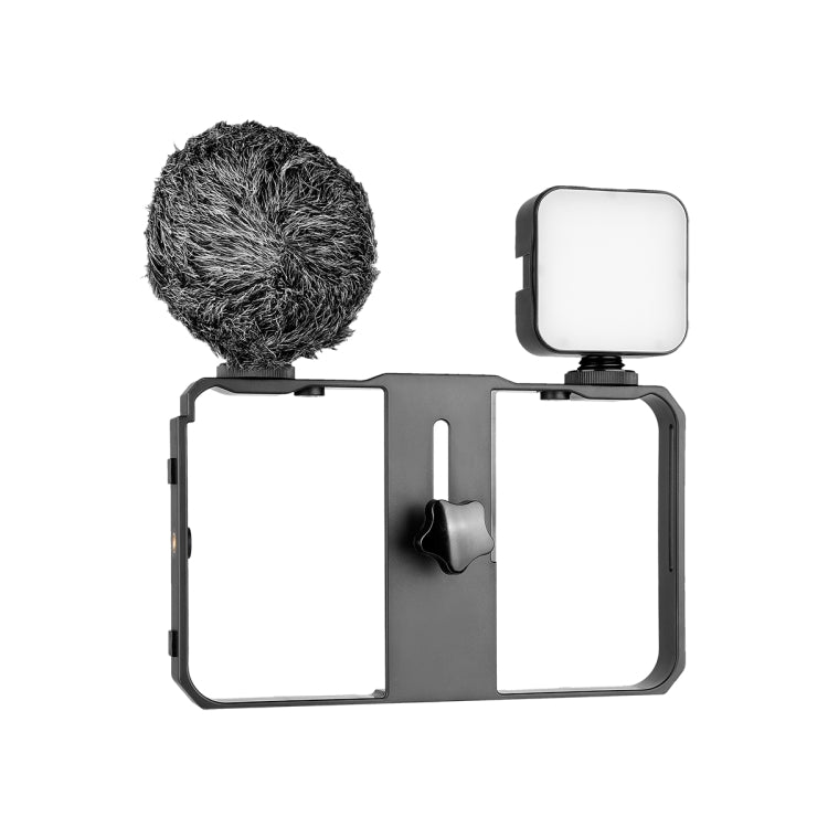 YELANGU PC202 YLG1801B Vlogging Live Broadcast LED Selfie Light Smartphone Video Rig Handle Stabilizer Bracket Kits with Microphone & Fill Light - free shipping - PMC TechLife - Order now!