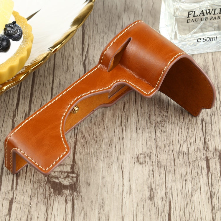 1/4 inch Thread PU Leather Camera Half Case Base for Sony ILCE-7C/A7C (Brown) - free shipping - PMC TechLife - Order now!