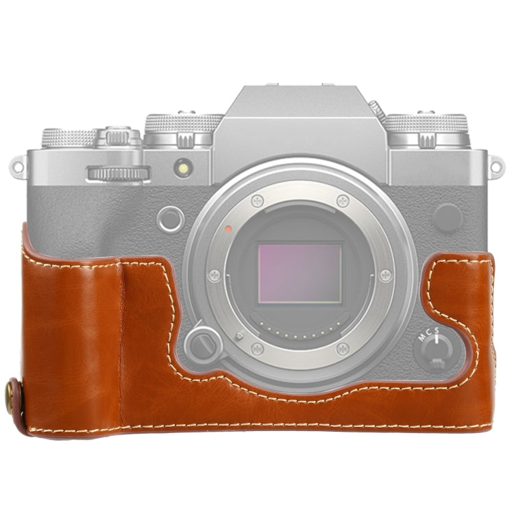 1/4 inch Thread PU Leather Camera Half Case Base for FUJIFILM X-T4 (Brown) - free shipping - PMC TechLife - Order now!