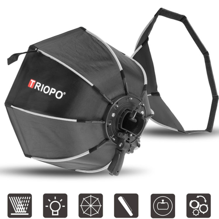 TRIOPO KS2-90 90cm Fast Loading Speedlite Flash Octagon Parabolic Softbox Diffuser (Black) - free shipping - PMC TechLife - Order now!