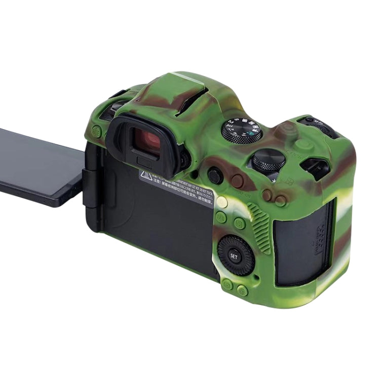 For Canon EOS R6 Litchi Texure Soft Silicone Case(Camouflage) - Protective Case by PMC TechLife | Online Shopping South Africa | PMC TechLife | Buy Now Pay Later Mobicred