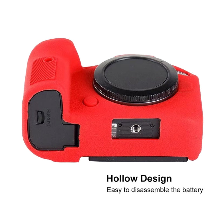For Canon EOS R6 Litchi Texure Soft Silicone Case(Red) - Protective Case by PMC TechLife | Online Shopping South Africa | PMC TechLife | Buy Now Pay Later Mobicred
