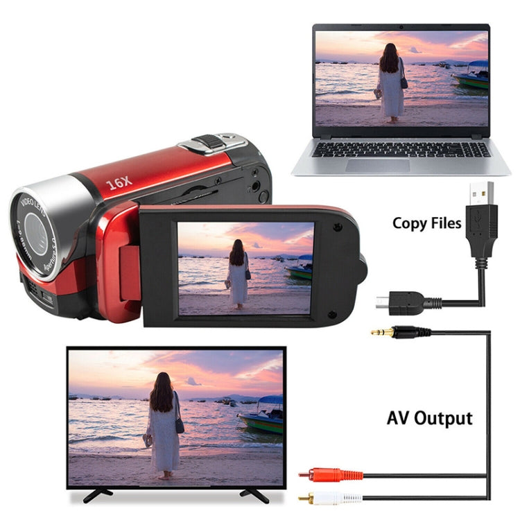 16X Digital Zoom HD 16 Million Pixel Home Travel DV Camera, AU Plug (Red) - Video Cameras by PMC TechLife | Online Shopping South Africa | PMC TechLife | Buy Now Pay Later Mobicred