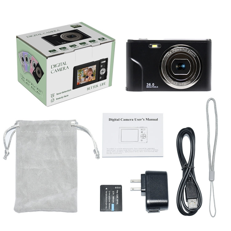 DC311 2.4 inch 36MP 16X Zoom 2.7K Full HD Digital Camera Children Card Camera, EU Plug(Green) - Children Cameras by PMC TechLife | Online Shopping South Africa | PMC TechLife | Buy Now Pay Later Mobicred