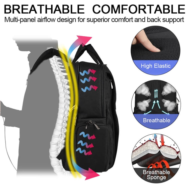 CADeN L5 III Multi-function Digital Camera Dual Shoulders Bag Backpack (Black) - free shipping - PMC TechLife - Order now!