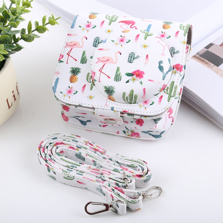 Cactus Flamingo Pattern Full Body Camera PU Leather Case Bag with Strap for FUJIFILM instax mini 9 / mini 8+ / mini 8 - free shipping - PMC TechLife - Order now!