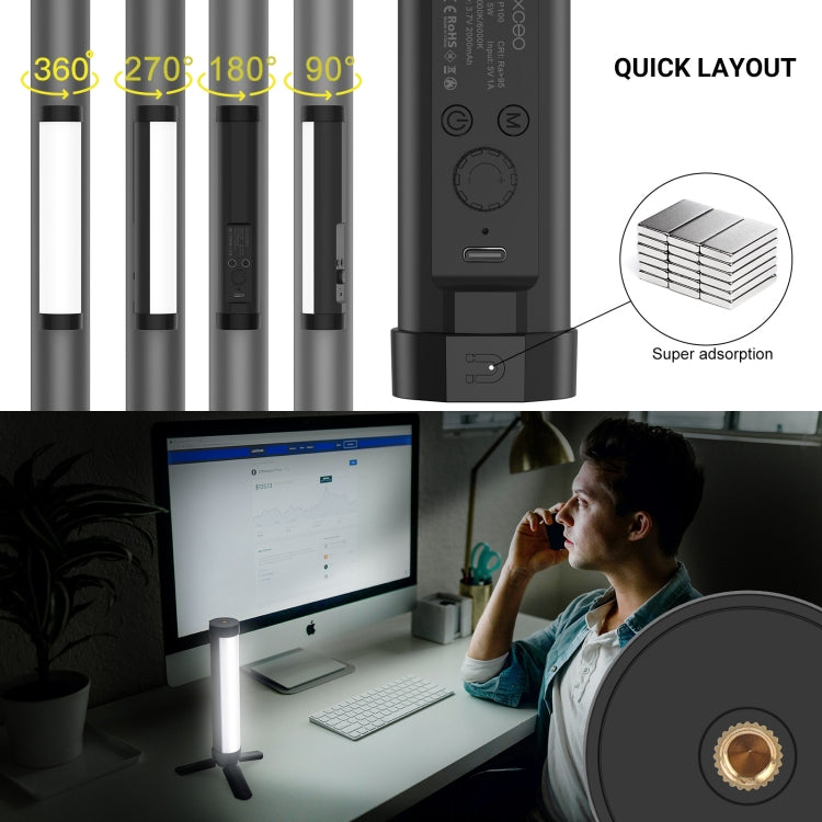 LUXCeO P100 RGB Photo Video Light Stick Handheld Fill Light with Remote Control - free shipping - PMC TechLife - Order now!
