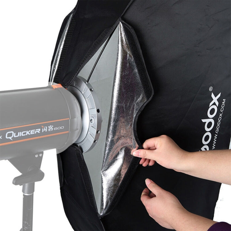 Godox 60 x 60cm Rectangle Softbox Photo Studio Bowens Mount Diffuser for Speedlite (Black) - free shipping - PMC TechLife - Order now!