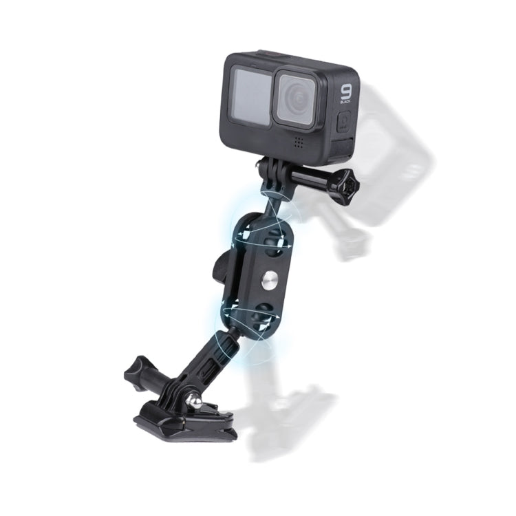 360 Pivot Magic Arm Motorcycle Helmet Mount Adapter Holder (Black) - Helmet Mount by PMC TechLife | Online Shopping South Africa | PMC TechLife | Buy Now Pay Later Mobicred