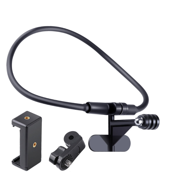 Hands Free Lazy Wearable Neck Phone Camera Holder with Phone Clamp, Extended Version(Black) - Holder by PMC Jewellery | Online Shopping South Africa | PMC Jewellery | Buy Now Pay Later Mobicred