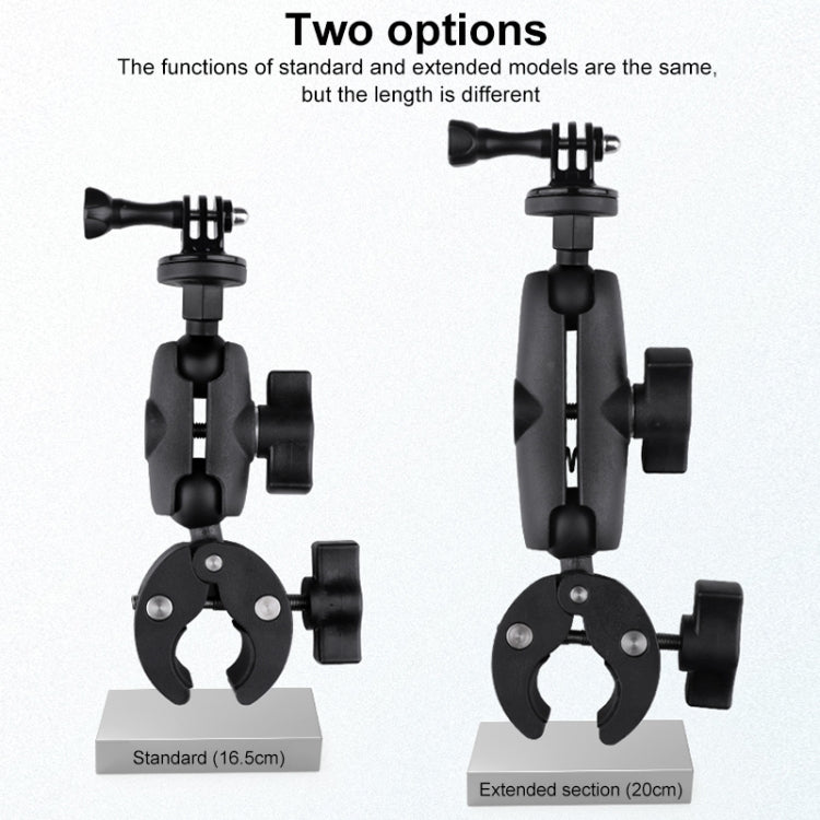 Extended Version 360 Rotation Adjustable Action Camera Bike Motorcycle Handlebar Holder (Black) - Bicycle Handlebar Mount by PMC TechLife | Online Shopping South Africa | PMC TechLife | Buy Now Pay Later Mobicred
