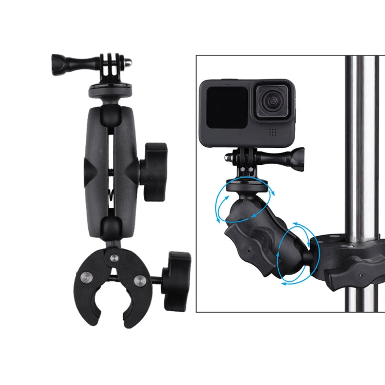 Extended Version 360 Rotation Adjustable Action Camera Clamp Plier Base Holder (Black) - Bicycle Handlebar Mount by PMC TechLife | Online Shopping South Africa | PMC TechLife | Buy Now Pay Later Mobicred