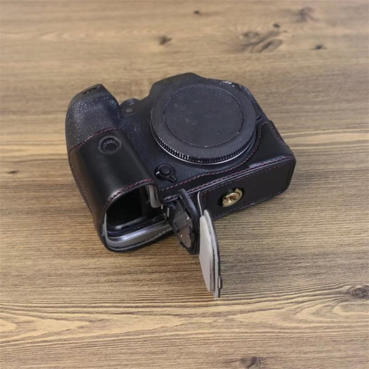 For Canon EOS R7 1/4 inch Thread PU Leather Camera Half Case Base (Brown) - free shipping - PMC TechLife - Order now!