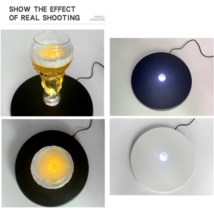 25cm LED Light Electric Rotating Display Stand Turntable (White) -  by PMC TechLife | Online Shopping South Africa | PMC TechLife | Buy Now Pay Later Mobicred