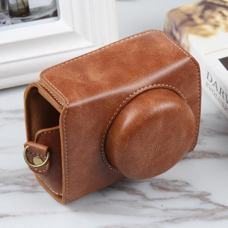For Sony ZV-1F Vlog Camera Full Body Magnetic Leather Camera Case Bag with Strap(Brown) - Leather Bag by PMC TechLife | Online Shopping South Africa | PMC TechLife | Buy Now Pay Later Mobicred