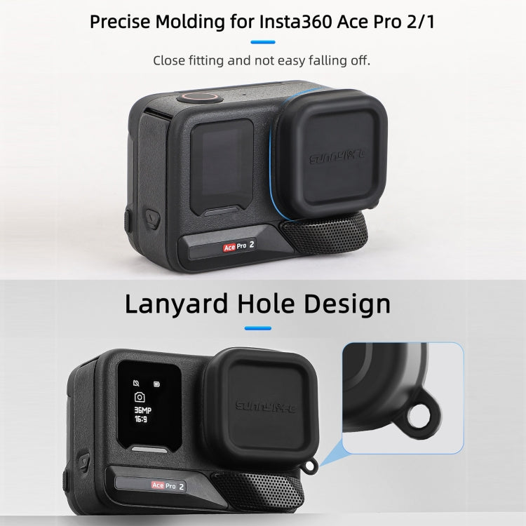 For Insta360 Ace Pro 2 / 1 Sunnylife Silicone Lens Cap Protector Lens Cover (Black) - free shipping - PMC TechLife - Order now!