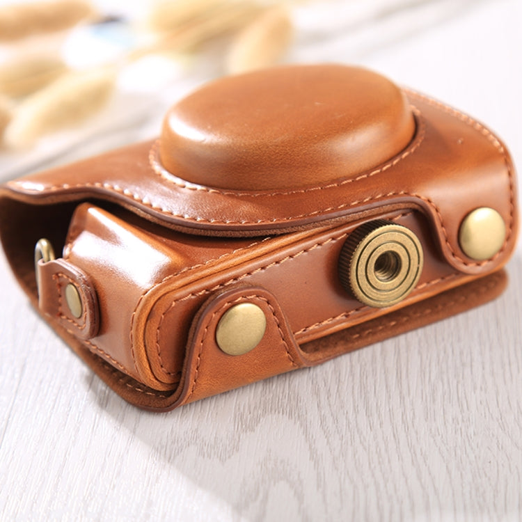 Full Body Camera PU Leather Case Bag with Strap for Canon G9X / G9X II (Brown) - free shipping - PMC TechLife - Order now!