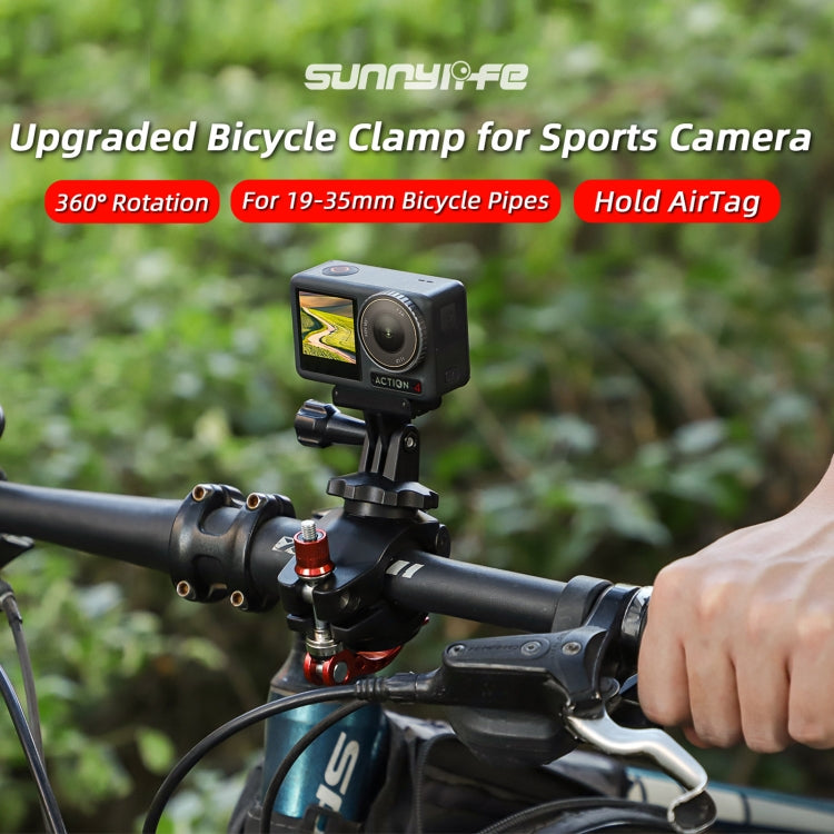 Sunnylife Sports Camera Universal Bicycle Clamp 360 Rotation 19-35mm Clip for DJI Action / Insta360 / GoPro (Black) - Bicycle Handlebar Mount by Sunnylife | Online Shopping South Africa | PMC Jewellery | Buy Now Pay Later Mobicred