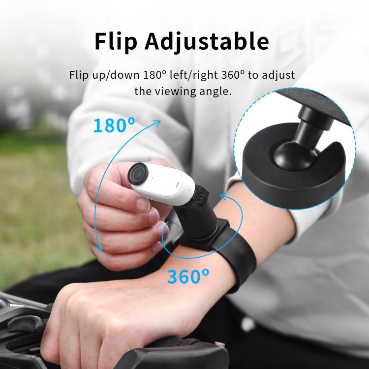 For Insta360 GO 3S / GO 3 STARTRC Silicone Wristband Snap Ring Quick Release Fixed Adapter Mount (Black) - free shipping - PMC TechLife - Order now!