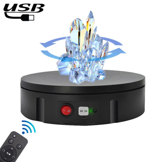 22cm USB Charging Rotating Display Stand Video Shooting Props Turntable, Load: 10kg, No Battery(Black) -  by PMC Jewellery | Online Shopping South Africa | PMC Jewellery | Buy Now Pay Later Mobicred