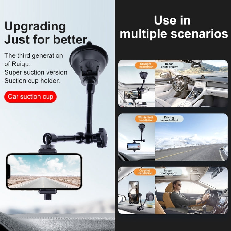 Dual-leg Suction Cup Connecting Rod Arm Phone Clamp Mount(Black) - Holder by PMC TechLife | Online Shopping South Africa | PMC TechLife | Buy Now Pay Later Mobicred