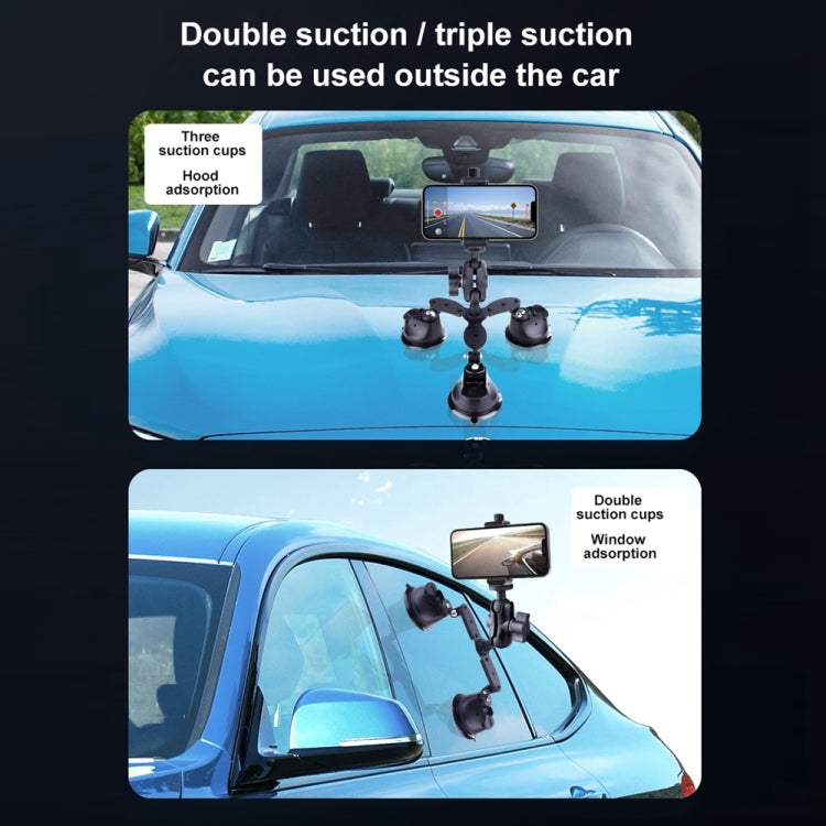 Tri-leg Suction Cup Connecting Rod Arm Phone Clamp Mount (Black) - free shipping - PMC TechLife - Order now!