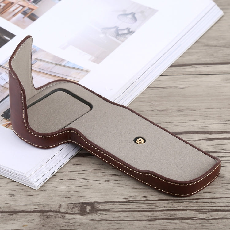 1/4 inch Thread PU Leather Camera Half Case Base for Canon EOS 5D Mark IV / 5D Mark III(Coffee) - Half Case by PMC TechLife | Online Shopping South Africa | PMC TechLife