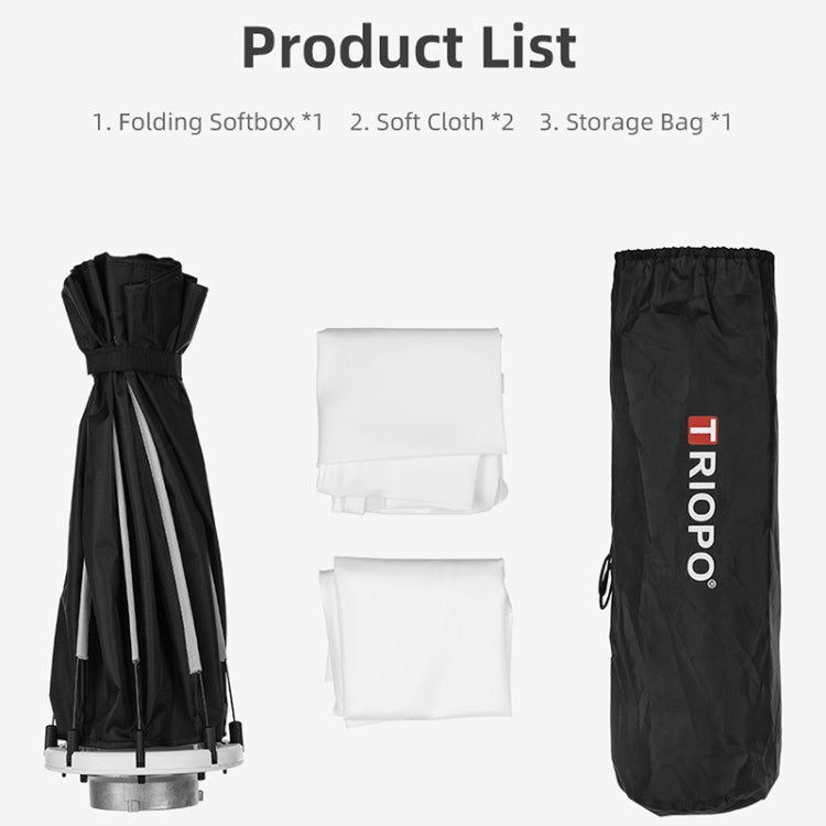 TRIOPO K90 90cm Speedlite Flash Octagon Parabolic Softbox Bowens Mount Diffuser for Speedlite - free shipping - PMC TechLife - Order now!