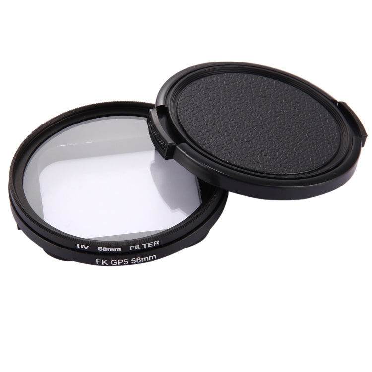 58mm 3 in 1 Round Circle UV Lens Filter with Cap for GoPro HERO7 Black/6 /5 - Lens Filter by JSR | Online Shopping South Africa | PMC Jewellery | Buy Now Pay Later Mobicred