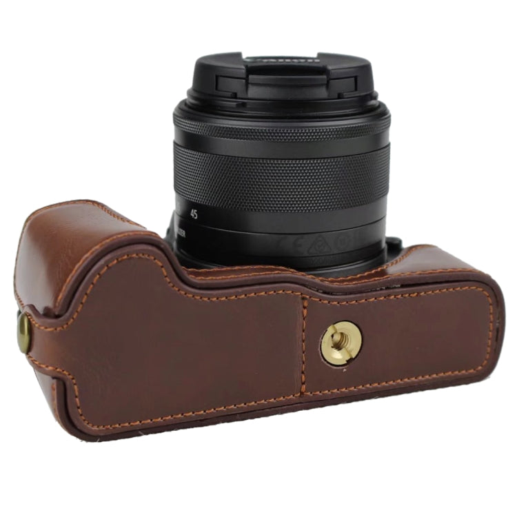1/4 inch Thread PU Leather Camera Half Case Base for Canon EOS M50 / M50 Mark II (Black) - Half Case by PMC TechLife | Online Shopping South Africa | PMC TechLife | Buy Now Pay Later Mobicred
