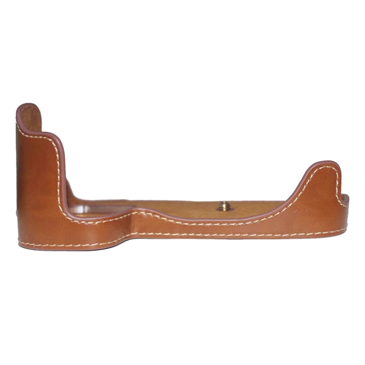 1/4 inch Thread PU Leather Camera Half Case Base for Canon EOS 80D / 70D(Brown) - Half Case by PMC TechLife | Online Shopping South Africa | PMC TechLife | Buy Now Pay Later Mobicred