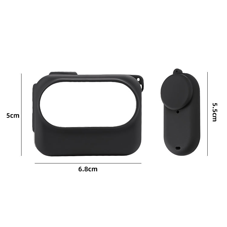 For Insta360 GO 3 Camera Body Charging Case Silicone Case with Lens Cap & Strap (Black) - Case & Bags by PMC Jewellery | Online Shopping South Africa | PMC Jewellery | Buy Now Pay Later Mobicred