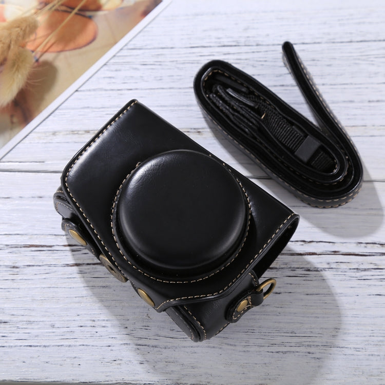 Full Body Camera PU Leather Camera Case Bag with Strap for Canon PowerShot G7 X Mark II (Black) - free shipping - PMC TechLife - Order now!