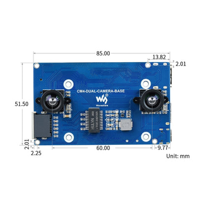 Waveshare Binocular Camera Base Board with Interface Expander for Raspberry Pi Compute Module 4 - Modules Expansions Accessories by WAVESHARE | Online Shopping South Africa | PMC Jewellery | Buy Now Pay Later Mobicred