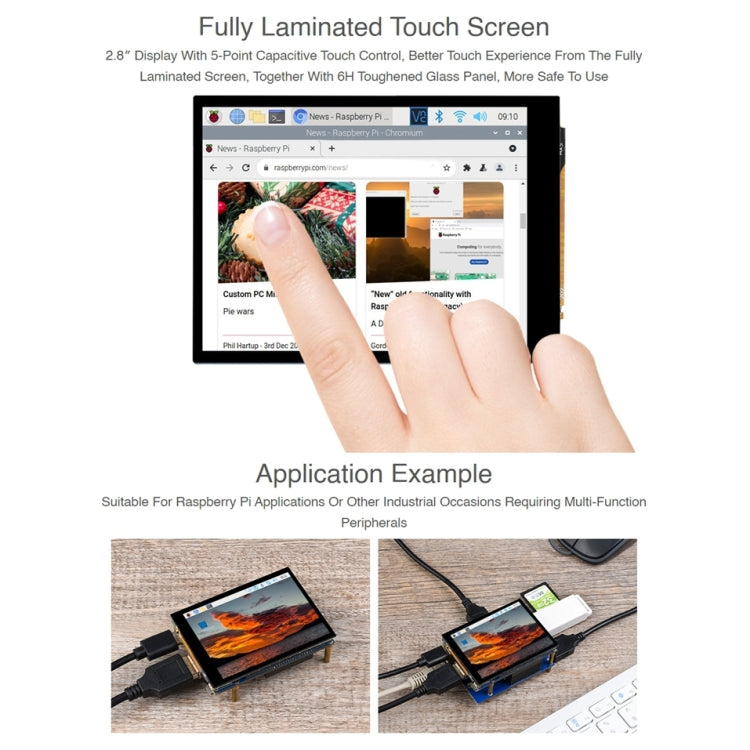Waveshare 2.8 inch Touch Screen Expansion Fully Laminated Display For Raspberry Pi CM4 - free shipping - PMC TechLife - Order now!