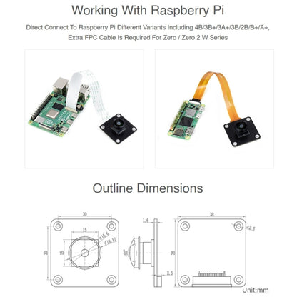 Waveshare IMX378-190 Fisheye Lens 12.3MP Wider Field Camera for Raspberry Pi - Modules Expansions Accessories by WAVESHARE | Online Shopping South Africa | PMC Jewellery | Buy Now Pay Later Mobicred