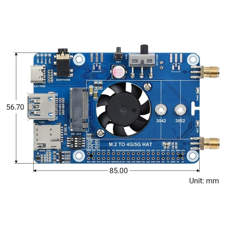 Waveshare SIM7600G-H M.2 4G HAT LTE CAT4 High Speed GNSS Global Band Module for Raspberry Pi - free shipping - PMC TechLife - Order now!