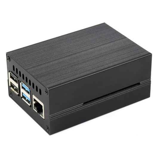 Waveshare Stripe Aluminum Cooling Case for Raspberry Pi 4, Built-In Active Radiator with Fins(Black) - Other Accessories by WAVESHARE | Online Shopping South Africa | PMC Jewellery | Buy Now Pay Later Mobicred