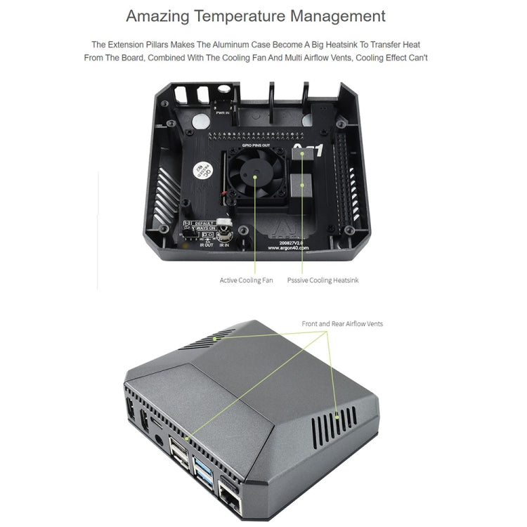 Waveshare Argon One Aluminum Case For Raspberry Pi 4, with Safe Power Button - free shipping - PMC Jewellery - Order now!